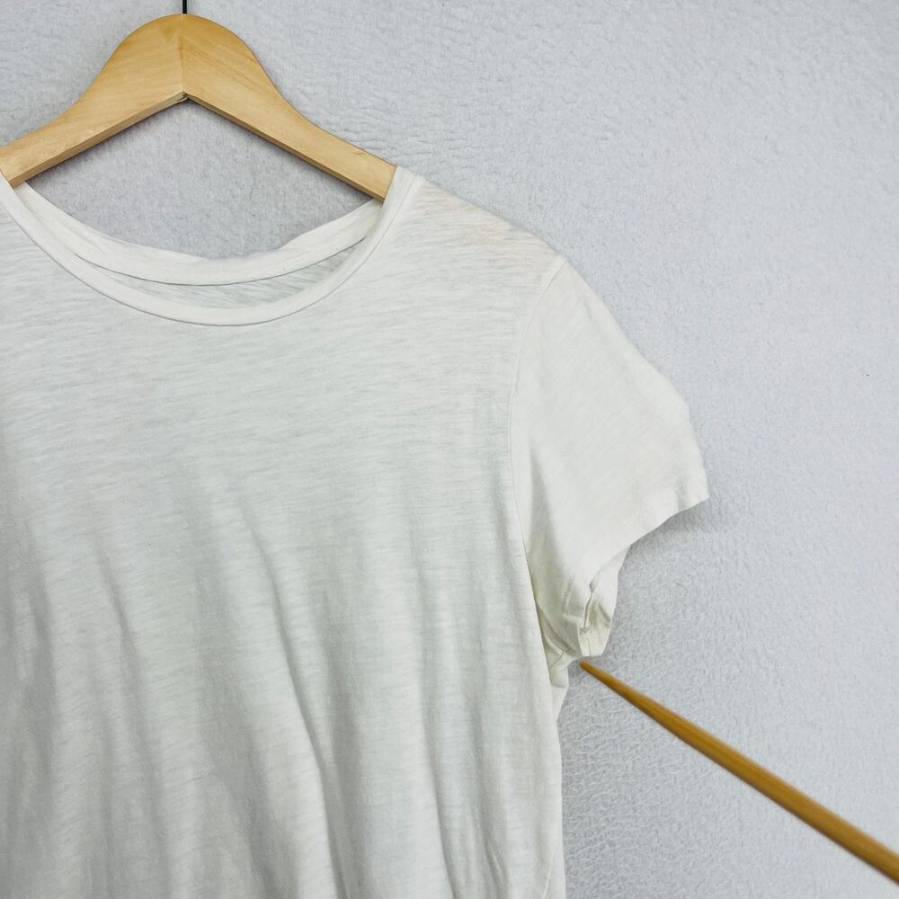 EILEEN FISHER Top M Organic Cotton Slub Jersey Crewneck Short Sleeve Basic White - Picture 9 of 10